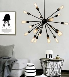 Luminária Lustre Pendente Sputnik Átomo Preto Design na internet