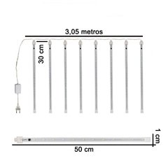 Tubo LED Chuva Meteoro Snowfall Branco Quente Bivolt Impermeável - loja online