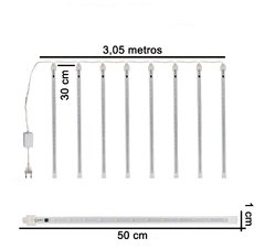 Tubo LED Chuva Meteoro Snowfall Branco Frio Bivolt Impermeável - Tecnnoled