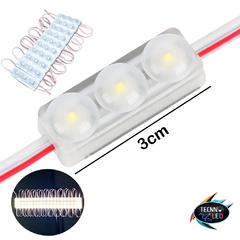 Módulo Led SMD 2835 Micro com 3Led 12v 1,5w IP65 3cm Branco Quente 3500k Para Letra Caixa