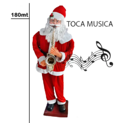 Papai Noel 180mt Com Saxofone Dançante Musical Decoração Natal Bivolt