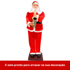 Imagem do Papai Noel 180mt Com Saxofone Dançante Musical Decoração Natal Bivolt