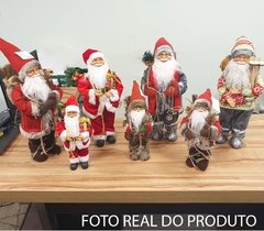 Imagem do Boneco Papai Noel Saco e Caixa de Presente Natal Vermelho Luxo 45cm Enfeite P05