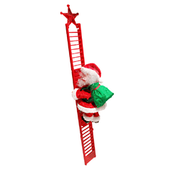 Papai Noel Subindo Escada Natal Brinquedo Elétrico Musical 20CM
