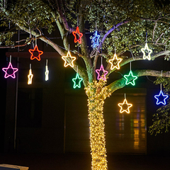 Estrela Luzes Neon Pendente para Decoração 30cm Branco Frio Ip44 110v ou 220v - comprar online