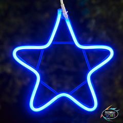 Estrela Luzes Neon Pendente para Decoração 30cm Azul Ip44 110v ou 220v