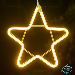 Estrela Luzes Neon Pendente para Decoração 30cm Branco Quente Ip44 110v ou 220v