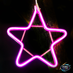 Estrela Luzes Neon Pendente para Decoração 30cm Rosa Pink Ip44 110v ou 220v