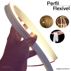 Perfil Flexivel 25mmx14mm Com Silicone IP67 Leitoso Para Fita Led