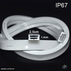 Perfil Flexivel 25mmx14mm Com Silicone IP67 Leitoso Para Fita Led na internet