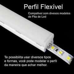 Perfil Flexivel 25mmx14mm Sem Silicone IP20 Leitoso Para Fita Led na internet