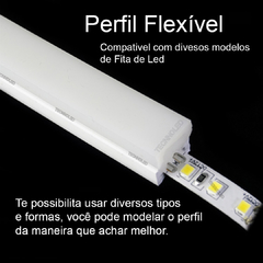Perfil Flexivel 25mmx14mm Com Silicone IP67 Leitoso Para Fita Led na internet