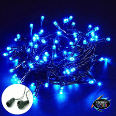 Pisca Fixo Macho Femea Led Com 100 Led 220v Azul - Tecnnoled