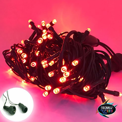 Pisca Fixo Macho Femea Led Com 100 Led 220v Vermelho - Tecnnoled