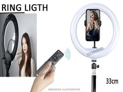 Lampada Circular Led Ring Light Com Controle Foto Make 33cm