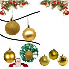 Bolas Para Árvore De Natal Enfeite Decoração 5cm 6 unidade Dourada - comprar online