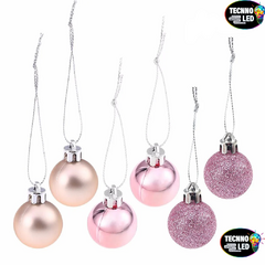 Bolas Para Árvore De Natal Enfeite Decoração 5cm 6 unidade Rosa gold - comprar online