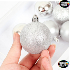 Bolas Para Árvore De Natal Enfeite Decoração 3cm 9 unidade Cinza - comprar online