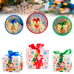 Kit Caixas De Presente Feliz Natal 3 Tamanhos Bivolt INTERNO E EXTERNO