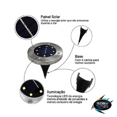 Espeto Solar Redondo 4w Branco Frio Ip66 6000k - loja online