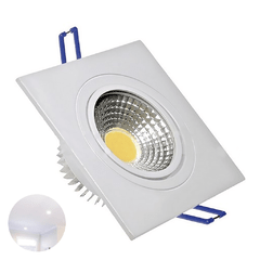 Spot Super Led 3w Quadrado Cob Branco Quente 3500k Bivolt