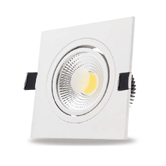 Spot Super Led 5w Quadrado Cob Branco Frio 6500k Bivolt Direcionavel