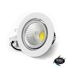 Spot Super Led 5w Redondo Cob Branco Quente 3500k Bivolt Direcionavel - comprar online