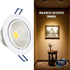 Spot Super Led 7w Redondo Cob Branco Quente 3500k Bivolt - comprar online