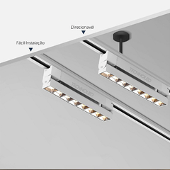 Spot para Trilho de Led 35W Acabamento Branco Direcionavel Branco Quente - comprar online