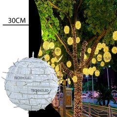 Bola Pendente Luxo Led Branco Quente Decoração Bivolt 30cm