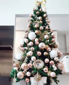 Imagem do Bolas Para Árvore De Natal Enfeite Decoração 5cm 6 unidade Rosa gold