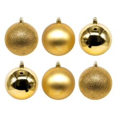 Bolas Para Árvore De Natal Enfeite Decoração 5cm 6 unidade Dourada na internet