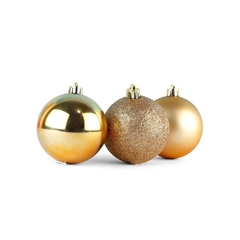 Bolas Para Árvore De Natal Enfeite Decoração 5cm 6 unidade Dourada - Tecnnoled