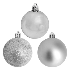 Bolas Para Árvore De Natal Enfeite Decoração 5cm 6 unidade Cinza na internet