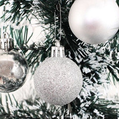 Bolas Para Árvore De Natal Enfeite Decoração 5cm 6 unidade Cinza - loja online