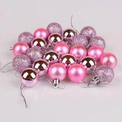 Bolas Para Árvore De Natal Enfeite Decoração 3cm 9 unidade Rosa pink - comprar online