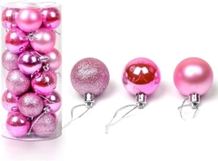 Bolas Para Árvore De Natal Enfeite Decoração 5cm 6 unidade Rosa gold