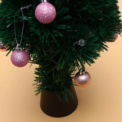 Bolas Para Árvore De Natal Enfeite Decoração 3cm 9 unidade Rosa pink - loja online