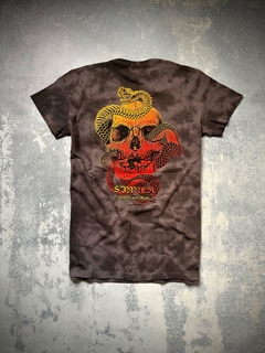 Remera "Skull" batik gris - comprar online