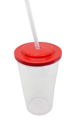 Vaso Plastico 275cc con tapa y sorbete x 10 unid - comprar online