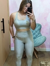 CONJUNTO 3D TOP + LEGGING PRATA - BE Fitness store