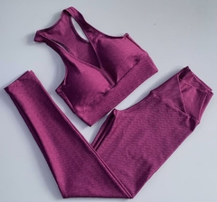 CONJUNTO TOP E LEGGING JACQUARD ZIG ROXO COD 223