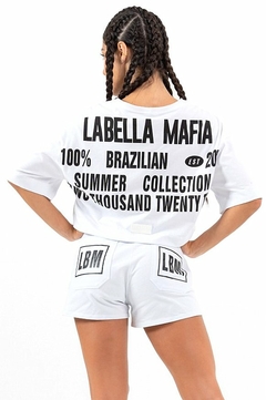 CROPPED FLAG 23640 BRANCO LABELLAMAFIA - comprar online