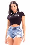 CROPPED SPORT CASUAL 24049 PRETO LABELLAMAFIA