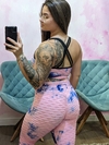 CONJUNTO EMPINA BUMBUM BROCADO 1900 ROSA COM AZUL TIE DYE - comprar online