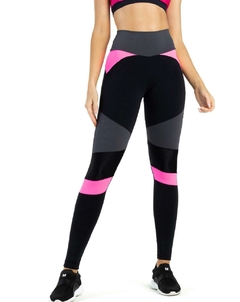 LEGGING FUSO AURORA PRETO COM PINK NEON VESTEM