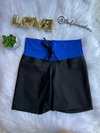 SHORTS COM CORDAO COD108 PRETO COM COS AZUL BIC