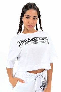 CROPPED FLAG 23640 BRANCO LABELLAMAFIA