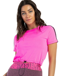 BLUSA MANGA CURTA DRY FIT MONET PINK NEON VESTEM