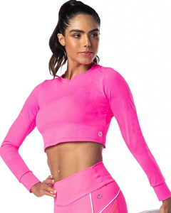 BLUSA DRY FIT MANGA LONGA CAMELIA PINK NEON VESTEM